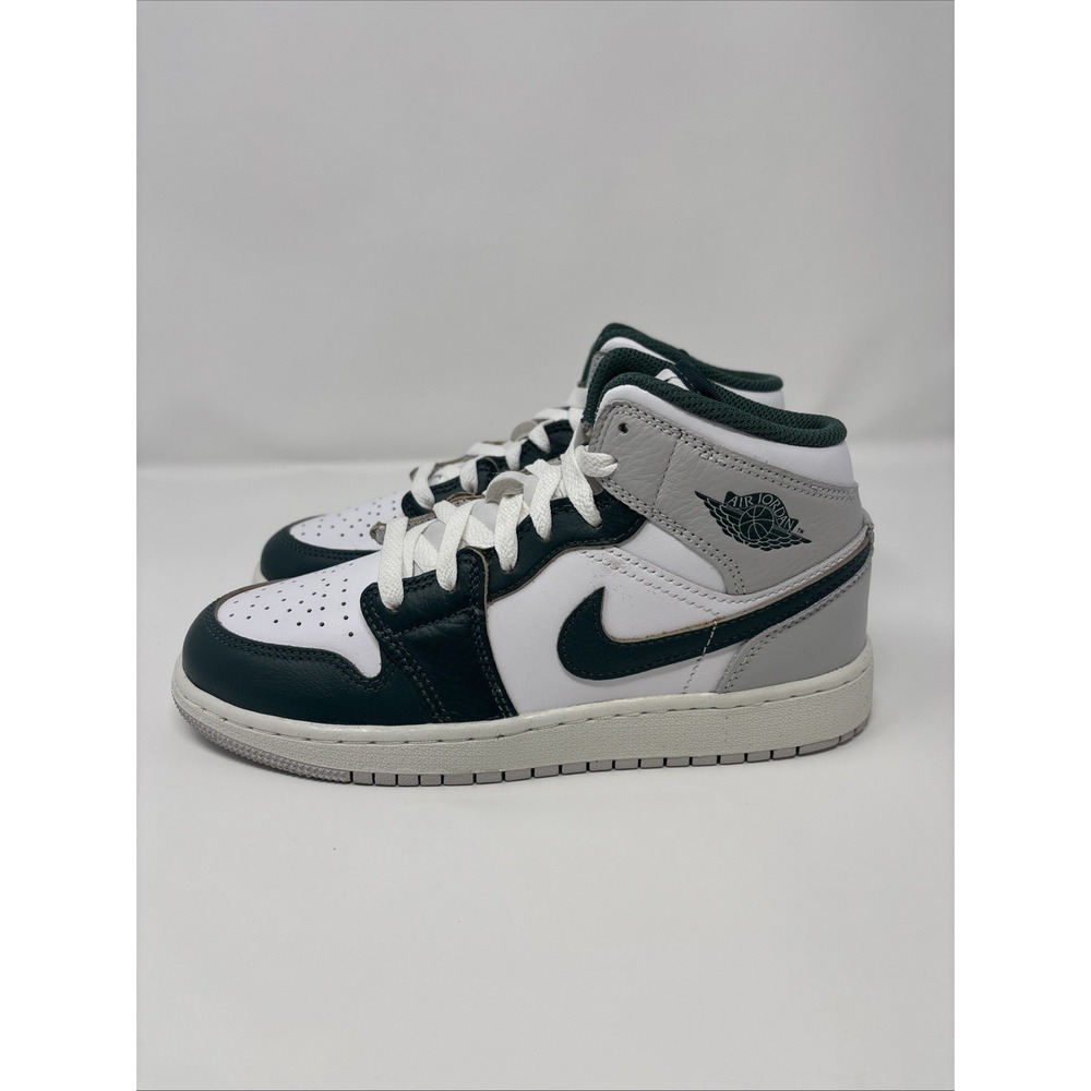 Air Jordan 1 Mid SE GS, Sz 4.5Y FQ8088-13, White/Oxidized Green